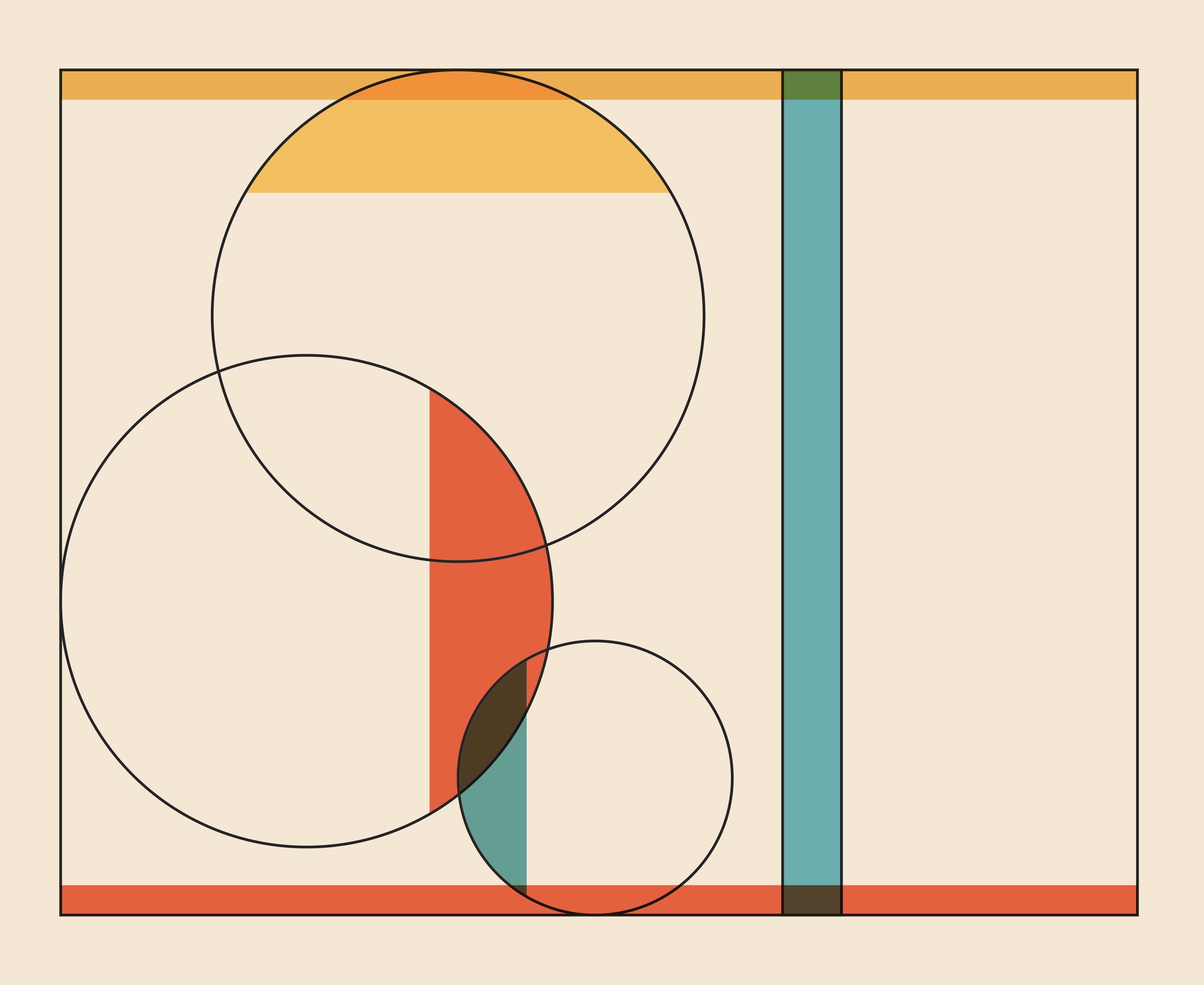 Abstract creme circles image